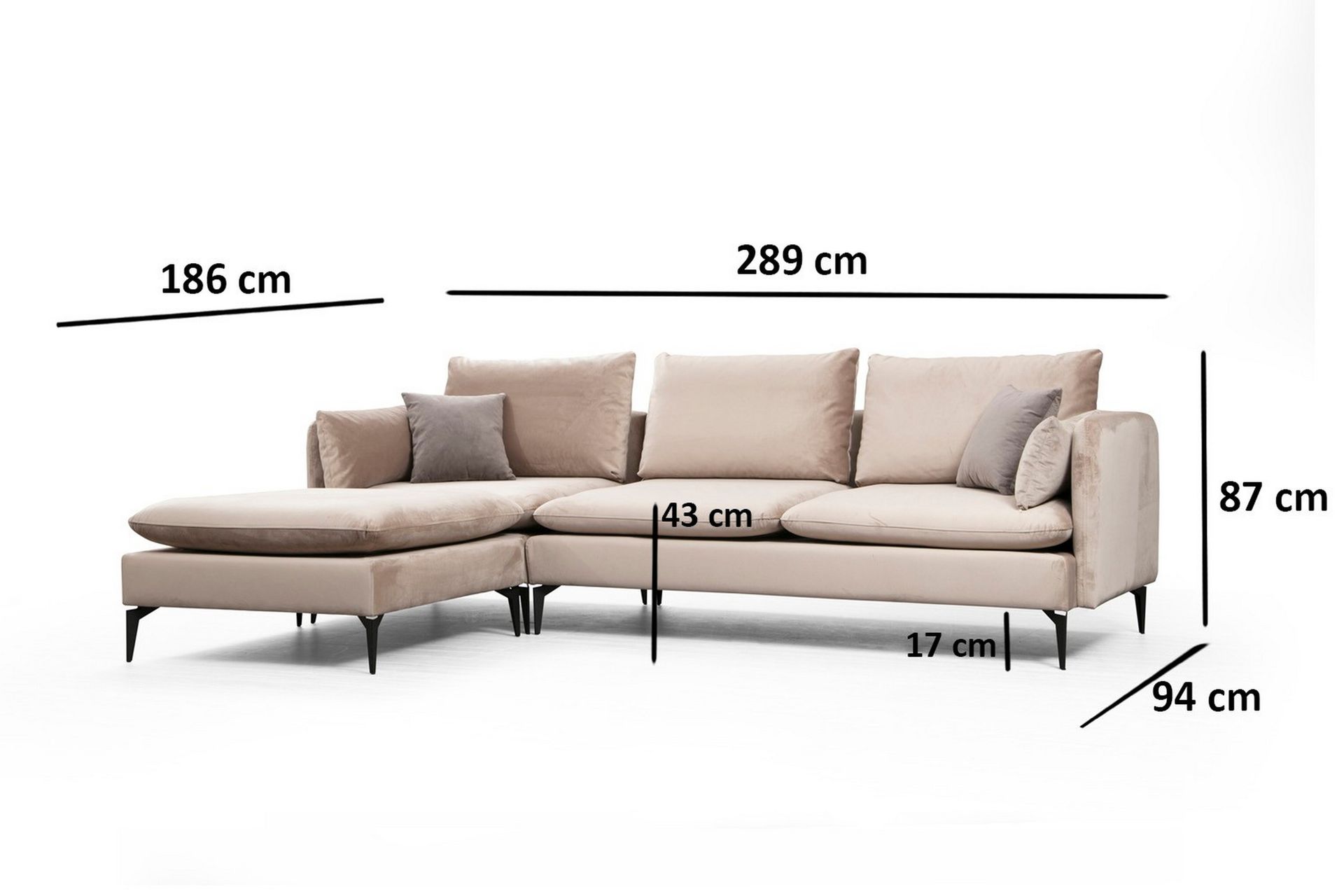 Luces Divansofa - Beige - Møbler - Sofaer - Sofa med sjeselong