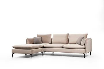 Luces Venstre L-formet Sofa med Sjeselong 289 cm i Stoff - Beige - Møbler - Sofaer - Sofa med sjeselong