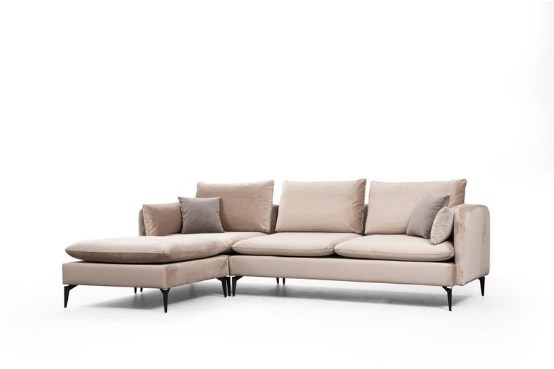 Luces Venstre L-formet Sofa med Sjeselong 289 cm i Stoff - Beige - Møbler - Sofaer - Sofa med sjeselong