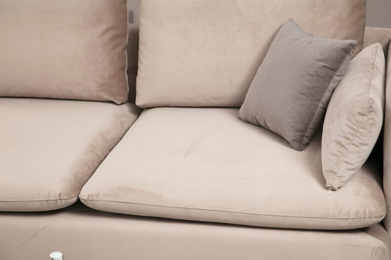 Luces Venstre L-formet Sofa med Sjeselong 289 cm i Stoff - Beige - Møbler - Sofaer - Sofa med sjeselong