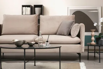 Luces Venstre L-formet Sofa med Sjeselong 289 cm i Stoff - Beige - Møbler - Sofaer - Sofa med sjeselong