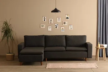 Lungo Sofa med Sjeselong 4-seter - Mørkegrå - Møbler - Sofaer - Sovesofaer - Sovesofa divan