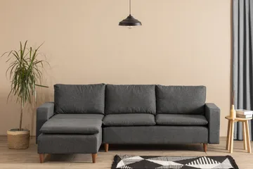 Lungo Sofa med Sjeselong 4-seter - Mørkegrå - Møbler - Sofaer - Sovesofaer - Sovesofa divan