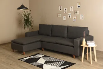 Lungo Sofa med Sjeselong 4-seter - Mørkegrå - Møbler - Sofaer - Sovesofaer - Sovesofa divan