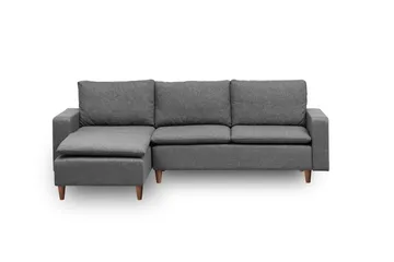Lungo Sofa med Sjeselong 4-seter - Mørkegrå - Møbler - Sofaer - Sovesofaer - Sovesofa divan
