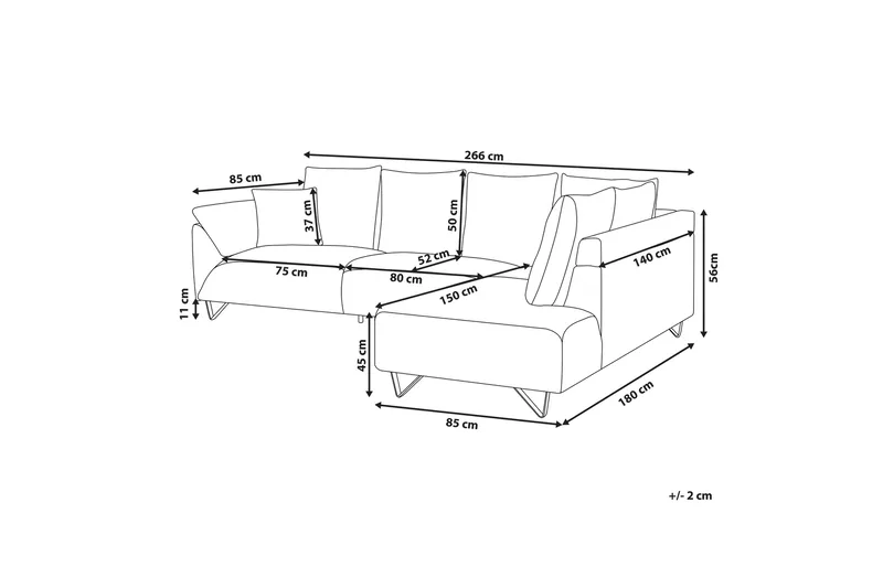 Lunnera 4-seter Hjørnesofa Venstre - Grå - Møbler - Sofaer - Sofa med sjeselong