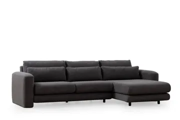 Makhan 3-seter Høyre L-formet Sofa med Sjeselong i Bouclé - Antracitt - Møbler - Sofaer - Sofa med sjeselong