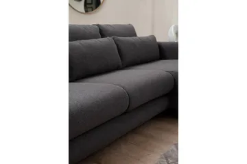 Makhan 3-seter Høyre L-formet Sofa med Sjeselong i Bouclé - Antracitt - Møbler - Sofaer - Sofa med sjeselong