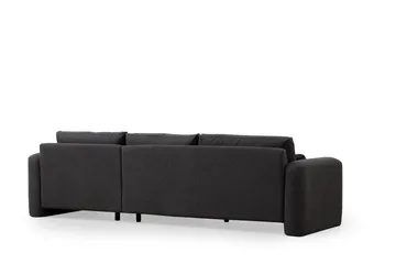 Makhan 3-seter Høyre L-formet Sofa med Sjeselong i Bouclé - Antracitt - Møbler - Sofaer - Sofa med sjeselong