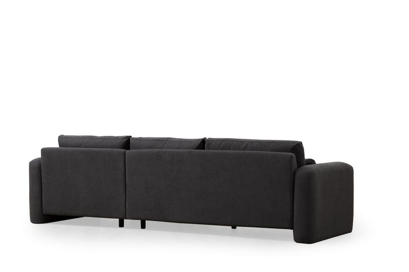 Makhan 3-seter Høyre L-formet Sofa med Sjeselong i Bouclé - Antracitt - Møbler - Sofaer - Sofa med sjeselong