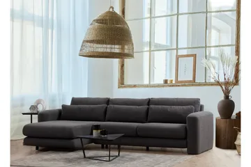 Makhan 3-seter Venstre L-formet Sofa med Sjeselong i Bouclé - Antracitt - Møbler - Sofaer - Sofa med sjeselong