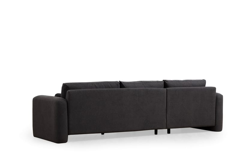 Makhan 3-seter Venstre L-formet Sofa med Sjeselong i Bouclé - Antracitt - Møbler - Sofaer - Sofa med sjeselong