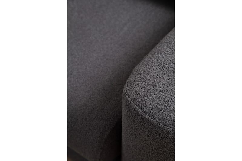 Makhan 3-seter Venstre L-formet Sofa med Sjeselong i Bouclé - Antracitt - Møbler - Sofaer - Sofa med sjeselong