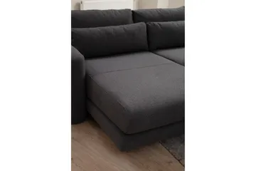 Makhan 3-seter Venstre L-formet Sofa med Sjeselong i Bouclé - Antracitt - Møbler - Sofaer - Sofa med sjeselong