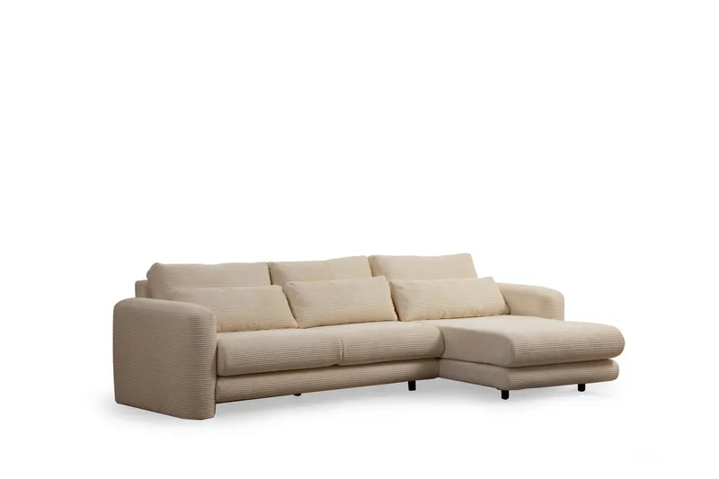 Makhan Sofa med Sjeselong 3-seter, Beige