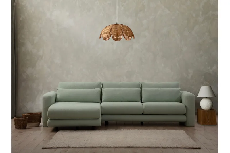 Makhan Sofa med Sjeselong 3-seter - Grønn - Møbler - Sofaer - Sofa med sjeselong