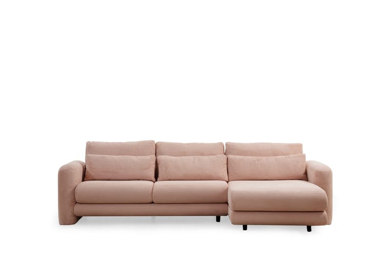 Makhan Sofa med Sjeselong 3-seter, Rosa