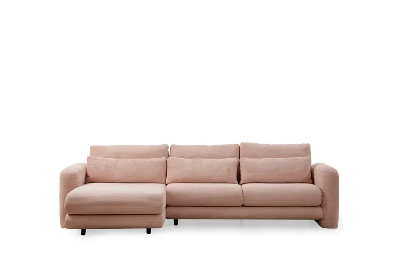 Makhan Sofa med Sjeselong 3-seter, Rosa