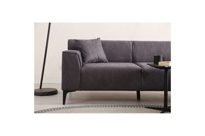 Malpani Sofa med Divan 3-sits - Antrasitt - Møbler - Sofaer - Sofa med sjeselong