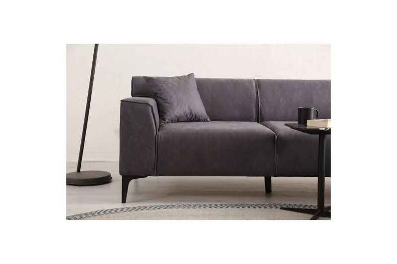 Malpani Sofa med Divan 3-sits - Antrasitt - Møbler - Sofaer - Sofa med sjeselong