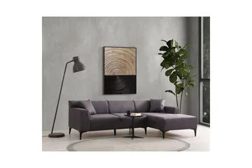 Malpani Sofa med Divan 3-sits - Antrasitt - Møbler - Sofaer - Sofa med sjeselong