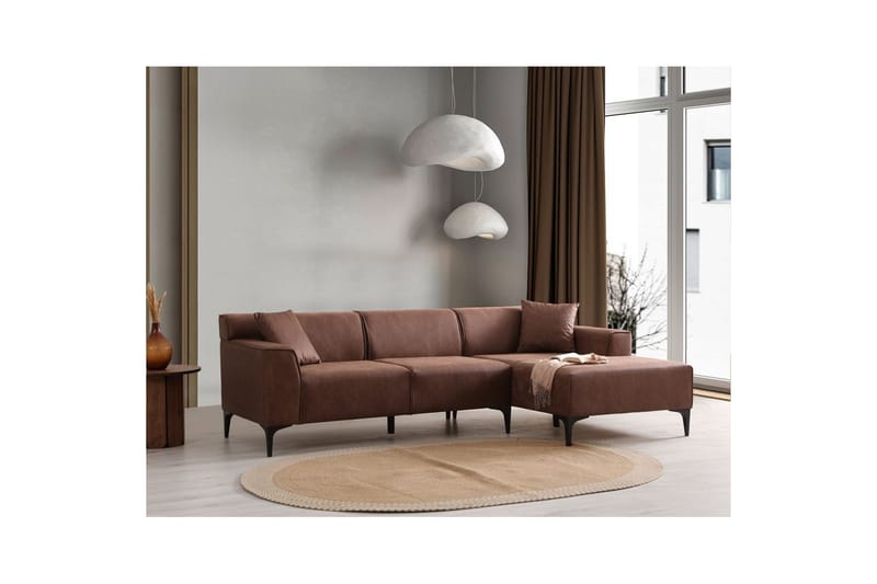 Malpani Sofa med Divan 3-sits - Cognac - Møbler - Sofaer - Sofa med sjeselong