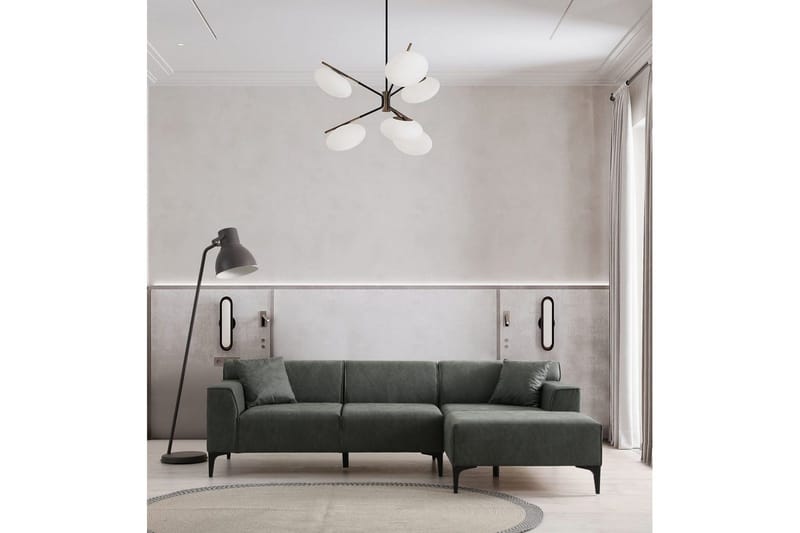 Malpani Sofa med Divan 3-sits - Grønn - Møbler - Sofaer - Sofa med sjeselong