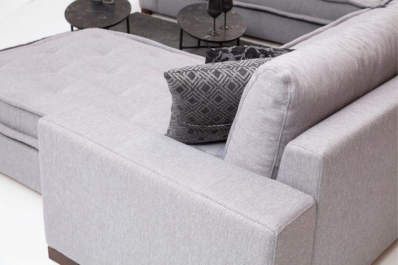 Mamerto Sofa m. Divan 4-seters - Lysegrå - Møbler - Sofaer - Sofa med sjeselong