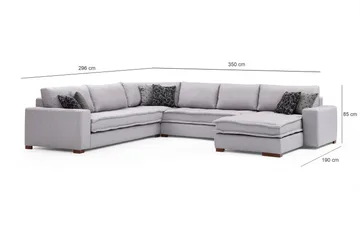 Mamerto Sofa m. Divan 4-seters - Lysegrå - Møbler - Sofaer - Hjørnesofa - Hjørnesofa med divan