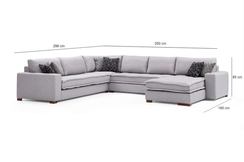 Mamerto Sofa m. Divan 4-seters - Lysegrå - Møbler - Sofaer - Sofa med sjeselong