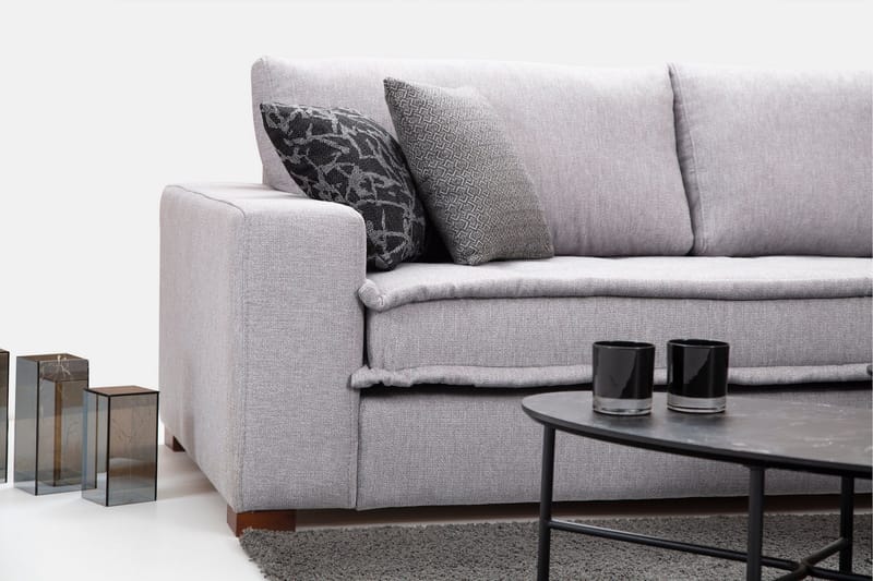 Mamerto Sofa m. Divan 4-seters - Lysegrå - Møbler - Sofaer - Sofa med sjeselong