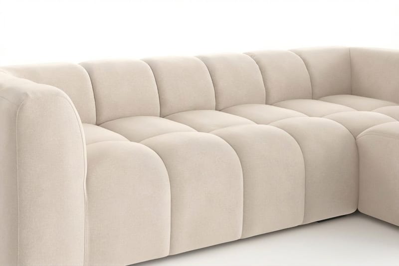 Marlow 3-seters boblete divansofa høyre - Beige - Møbler - Sofaer - Sofa med sjeselong