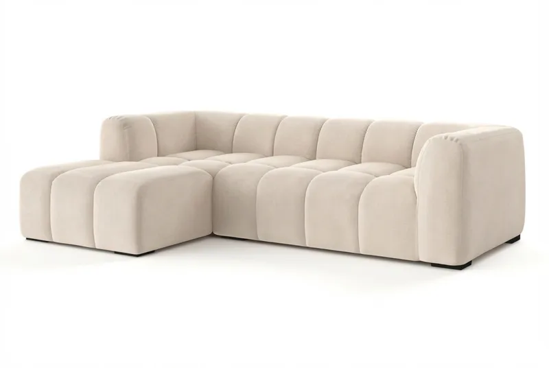 Marlow 3-seters Boblete Divansofa venstre - Beige - Møbler - Sofaer - Sofa med sjeselong