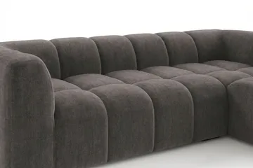 Marlow 3-seters L-formet Bubblig Divansofa Høyre med Sjeselong i Stoff - Grå - Møbler - Sofaer - Sofa med sjeselong