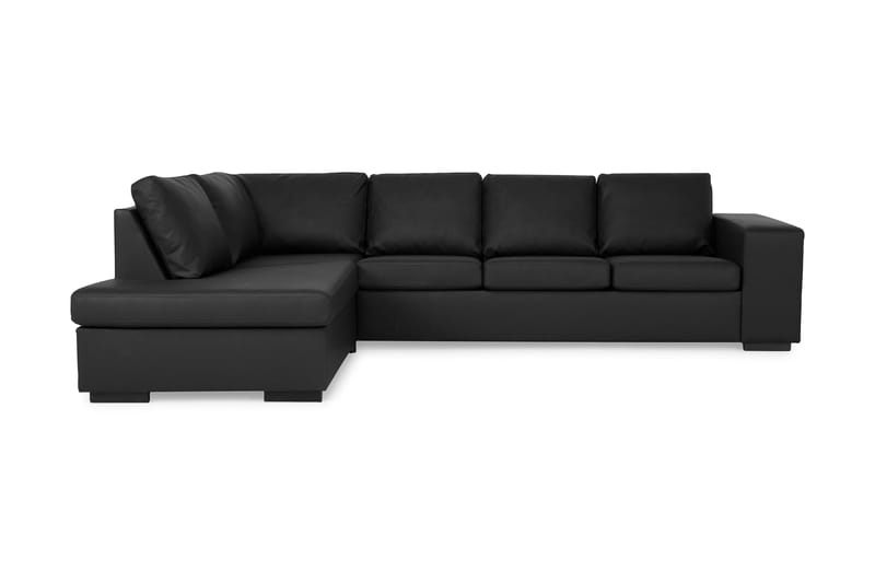 Memphis 4-seters Venstrevendt L-formet Large Sjeselongsofa i Kunstlær - Svart - Møbler - Sofaer - Sofa med sjeselong