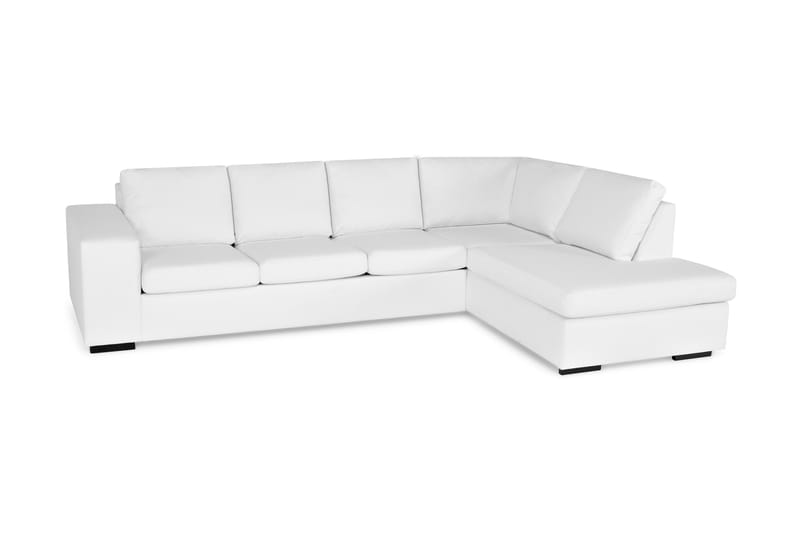 Memphis Sofa med Sjeselong Large Høyre Kunstlær - Hvit - Sofa med sjeselong - Skinnsofaer - 2 seters sofa med divan - 3 seters sofa med divan - 4 seters sofa med divan - Fløyel sofaer