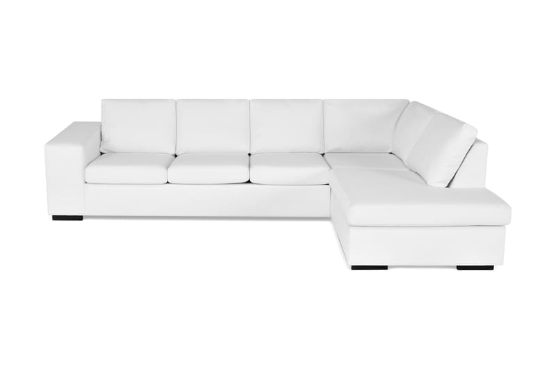 Memphis Sofa med Sjeselong Large Høyre Kunstlær - Hvit - Sofa med sjeselong - Skinnsofaer - 2 seters sofa med divan - 3 seters sofa med divan - 4 seters sofa med divan - Fløyel sofaer