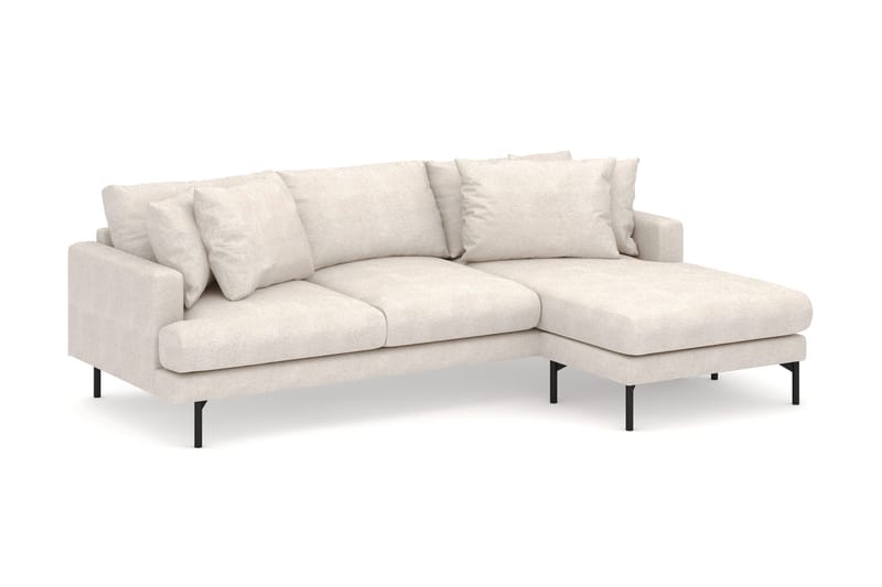 Menard 3-seters Høyrevendt L-formet Divansofa i Stoff - Beige - Møbler - Sofaer - Sofa med sjeselong