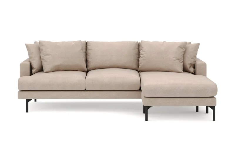 Menard 3-seters Høyrevendt L-formet Divansofa i Stoff - Beige - Møbler - Sofaer - Sofa med sjeselong