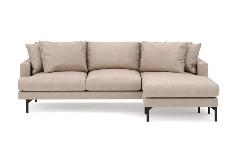 Menard 3-seters Høyrevendt L-formet Divansofa i Stoff - Beige - Møbler - Sofaer - Sofa med sjeselong