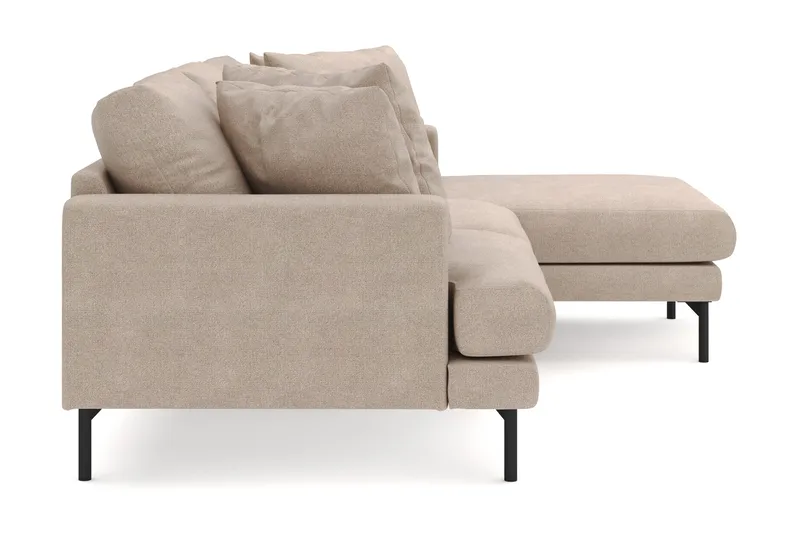 Menard 3-seters Høyrevendt L-formet Divansofa i Stoff - Beige - Møbler - Sofaer - Sofa med sjeselong