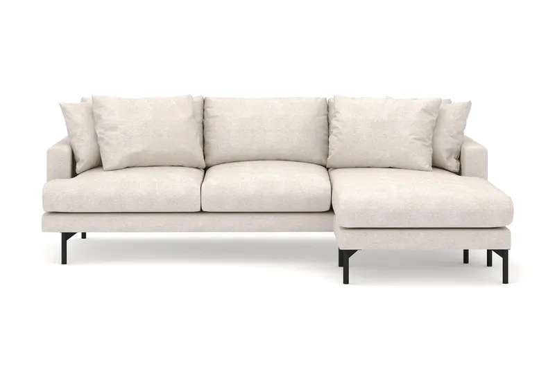 Menard 3-seters Høyrevendt L-formet Divansofa i Stoff - Beige - Møbler - Sofaer - Sofa med sjeselong