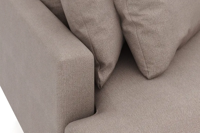 Menard 3-seters Høyrevendt L-formet Divansofa i Stoff - Brun - Møbler - Sofaer - Sofa med sjeselong