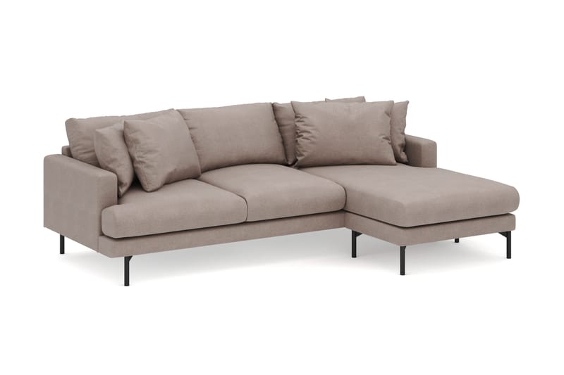 Menard 3-seters Høyrevendt L-formet Divansofa i Stoff - Brun - Møbler - Sofaer - Sofa med sjeselong