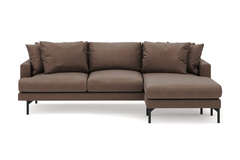 Menard 3-seters Høyrevendt L-formet Divansofa i Stoff - Brun - Møbler - Sofaer - Sofa med sjeselong