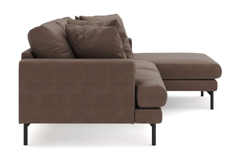 Menard 3-seters Høyrevendt L-formet Divansofa i Stoff - Brun - Møbler - Sofaer - Sofa med sjeselong