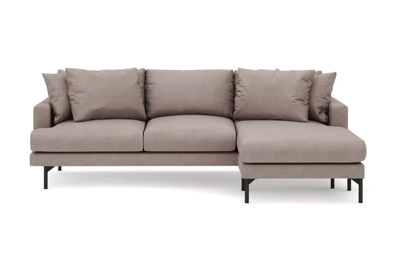 Menard 3-seters Høyrevendt L-formet Divansofa i Stoff - Brun - Møbler - Sofaer - Sofa med sjeselong