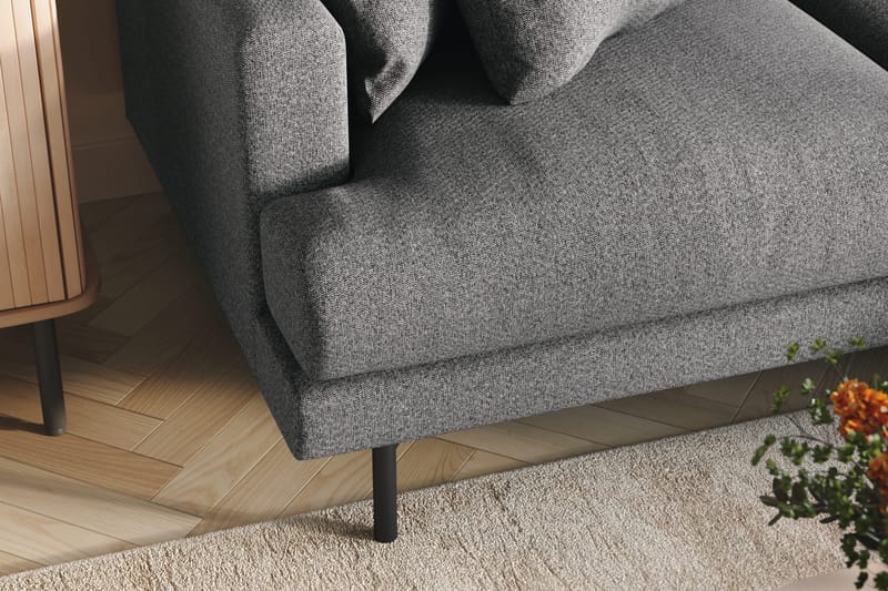 Menard 3-seters Høyrevendt L-formet Divansofa i Stoff - Mørk grå - Møbler - Sofaer - Sofa med sjeselong - 3 seters sofa med divan