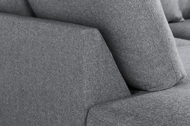 Menard 3-seters Sofa med Sjeselong Venstre - Grå/Svart - Sofa med sjeselong - 4 seters sofa med divan