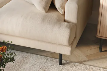 Menard 3-seters Venstrevendt Dyp L-formet Divansofa i Manchester - Beige - Møbler - Sofaer - Sofa med sjeselong - 3 seters sofa med divan